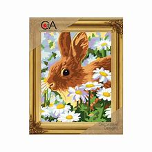 Collection D'Art Rabbit & Daisies Needlepoint Tapestry Kit #6329K 11.8" x 15.7"/30 cm x 40 cm